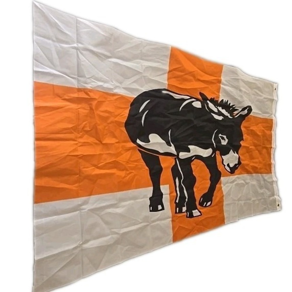 Peaceful Valley Donkey Rescue Flag 34 X 58 Banner Orange Cross Animal Charity PV